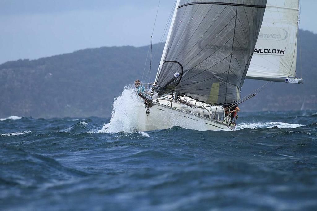 Panchax heading through the chop at the start of the 2017 Club Marine Pittwater To Southport Yacht Race. photo copyright Bronwen Hemmings taken at  and featuring the  class
