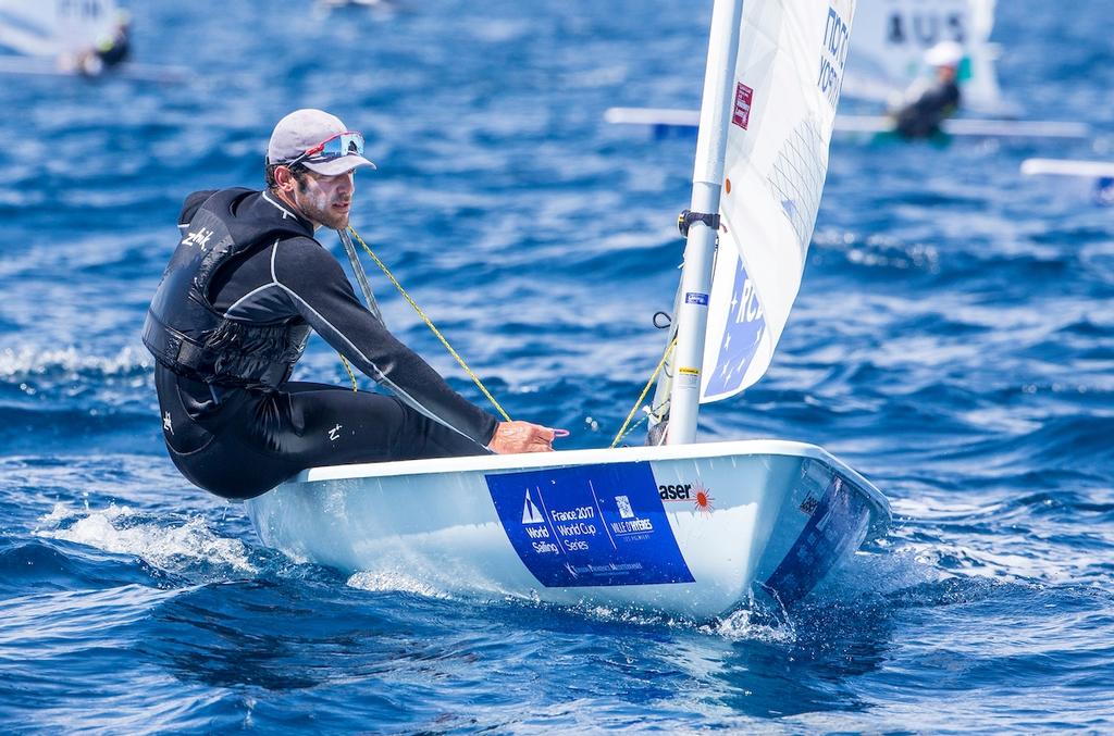 Pavlos Kontides of Cyprus in the Laser - Sailing World Cup Hyères photo copyright  Jesus Renedo / Sailing Energy http://www.sailingenergy.com/ taken at  and featuring the  class