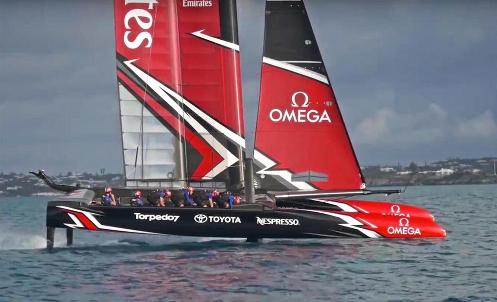 Emirates Team New Zealand - first sail in Bermuda - April 23, 2017 © Emirates Team New Zealand http://www.etnzblog.com