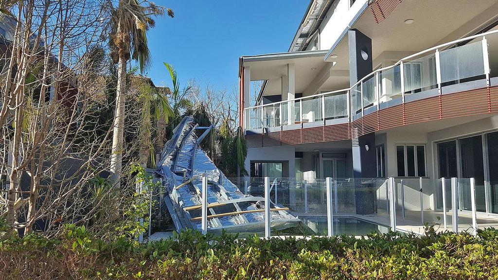 Roofing usually works best on top - not at the bottom of the pool. photo copyright  SW taken at  and featuring the  class