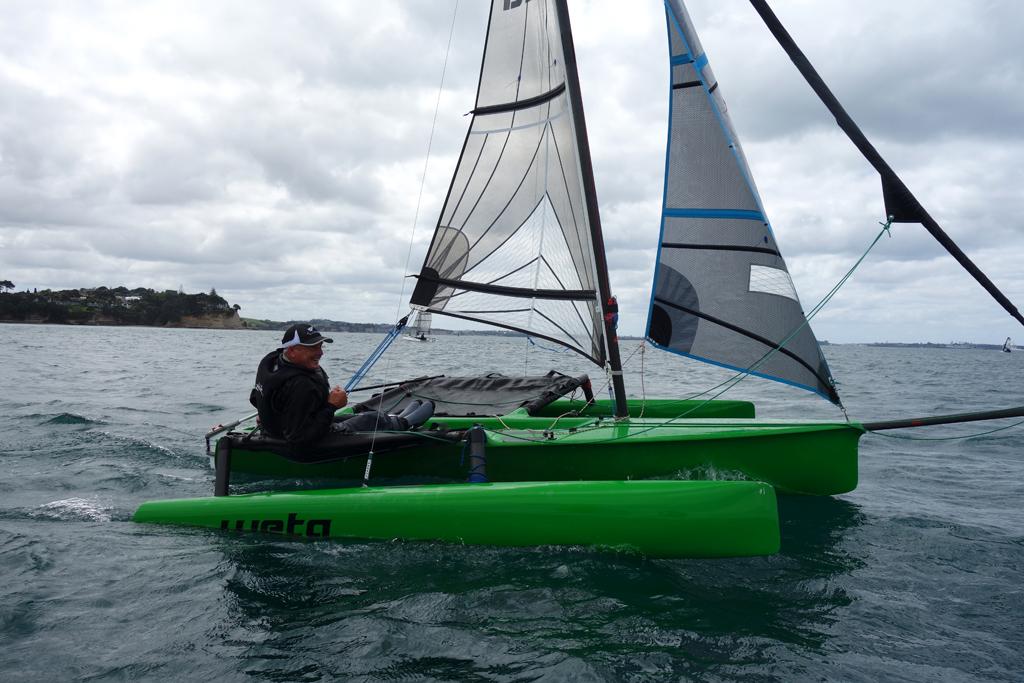 Paralympian Chris Sharp sailing the Weta - Masters Games 2017                            © Yachting New Zealand