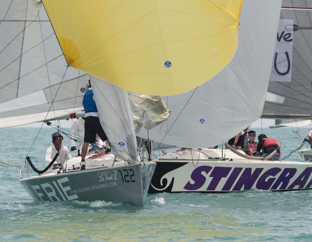 Plenty of traffic at the leeward mark. Top of the Gulf Regatta 2017. photo copyright Guy Nowell/ Top of the Gulf Regatta taken at  and featuring the  class