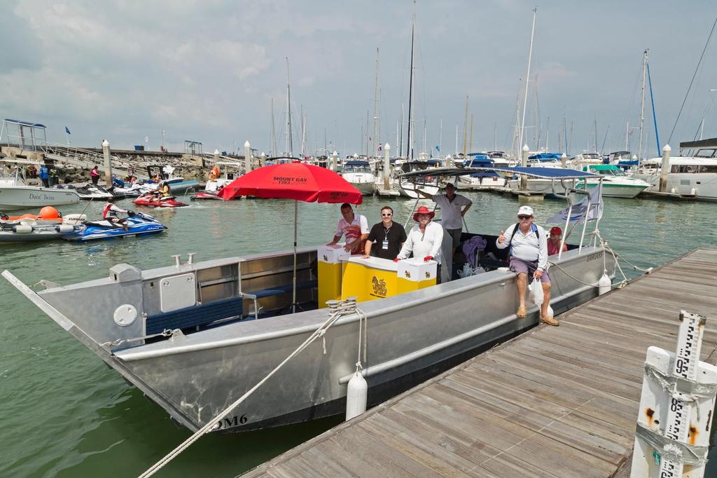 Floating Media Bar - Top of the Gulf Regatta 2017. © Guy Nowell/ Top of the Gulf Regatta