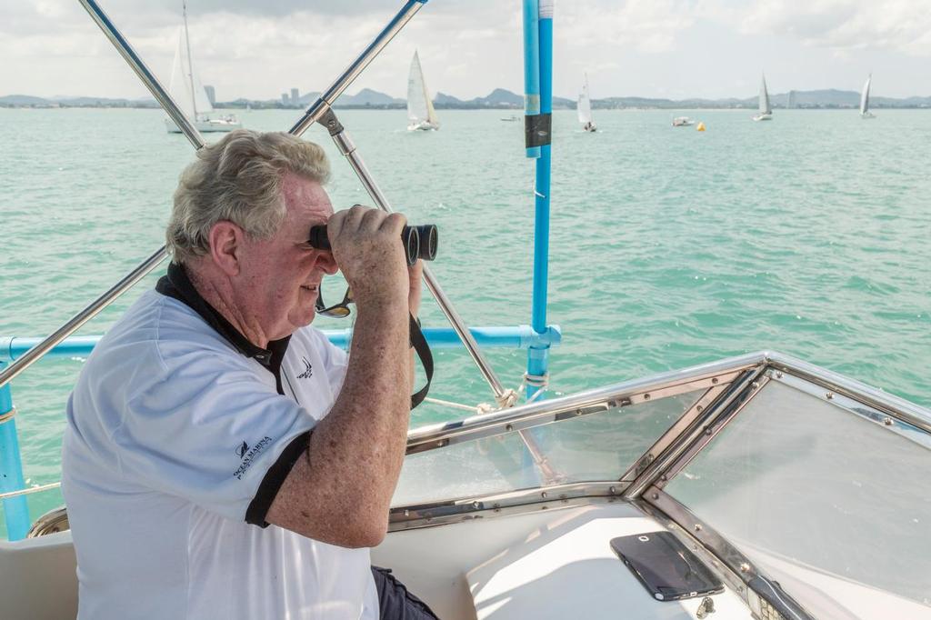 RO Dennis Thompson, sheep-spotting. Top of the Gulf Regatta 2017 © Guy Nowell/ Top of the Gulf Regatta