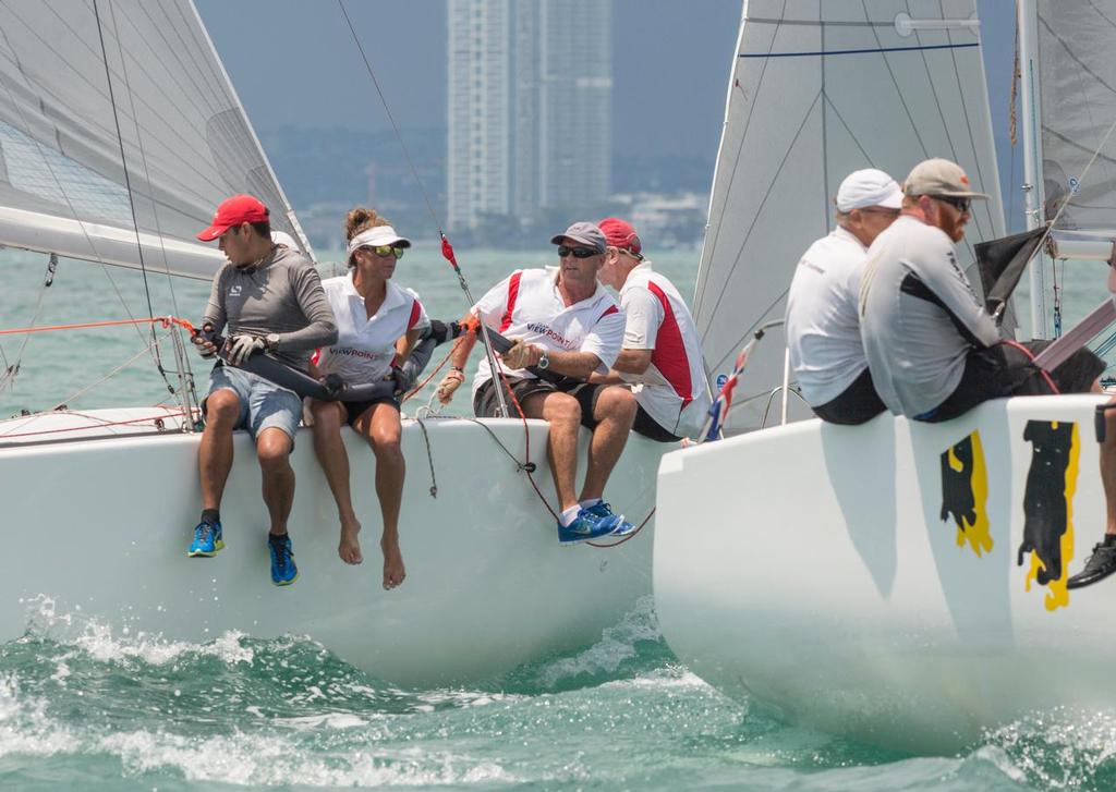 Close at the very last top mark - Team Viewpoint, Easy Tiger. Top of the Gulf Regatta 2017 © Guy Nowell/ Top of the Gulf Regatta