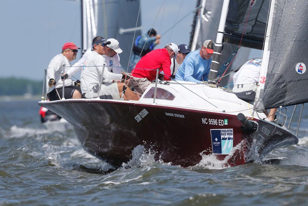 The extreme “Flash Mob” PS8 sportboat shows off its wings during Day 2 of Sperry Charleston Race Week 2017.  © Tim Wilkes / Charleston Race Week