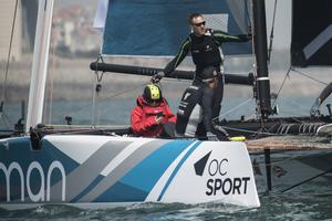 Oman Air Sailing Team races during day one of Act 2 at the Extreme Sailing Series in Qingdao, China photo copyright  Xaume Olleros / OC Sport taken at  and featuring the  class
