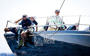 Hap Fauth at the helm of his Maxi 72 Bella Mente at the 2017 Palma Vela in Mallorca, Spain photo copyright Pedro Martinez / Sailing Energy http://www.sailingenergy.com/ taken at  and featuring the  class