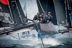 Armin Strom Sailing Team on a charge in Riva del Garda last year – GC32 Racing Tour photo copyright  Loris von Siebenthal /www.lorisvonsiebenthal.com taken at  and featuring the  class