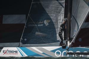 Oman Air Sailing Team races during day one of Act 2 at the Extreme Sailing Series in Qingdao, China photo copyright  Xaume Olleros / OC Sport taken at  and featuring the  class