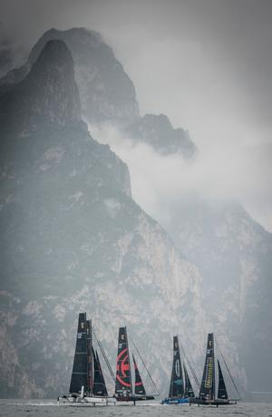 Lake Garda provides a dramatic backdrop – GC32 Racing Tour photo copyright  Loris von Siebenthal /www.lorisvonsiebenthal.com taken at  and featuring the  class