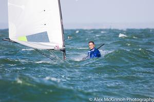 Andrew Giles on Tijuana Taxi from Lake Boga, Lake Cullulleraine. Almost disappearing behind some of the big waves on the Bay today - RS Aero Australian Championship photo copyright  Alex McKinnon Photography http://www.alexmckinnonphotography.com taken at  and featuring the  class