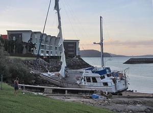 Mainsail appears to have been trimmed by giant pinking shears. photo copyright  SW taken at  and featuring the  class