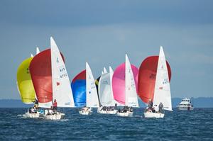 The ‘Balmy Regatta’ fleet downwind to the finish photo copyright J24 Australia http://j24australia.com.au/ taken at  and featuring the  class