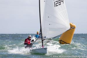 Nick Collis-George from BSC on B2. What could be better wind waves and sunshine? - RS Aero Australian Championship photo copyright  Alex McKinnon Photography http://www.alexmckinnonphotography.com taken at  and featuring the  class