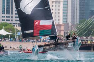 Act 2, Day 4 – Although Oman Air finished on equal points with SAP Extreme Sailing Team, they snatched third from their Danish rivals by breaking the tie with a win in the final race of the Act – Extreme Sailing Series photo copyright  Xaume Olleros / OC Sport taken at  and featuring the  class