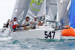 John Brown's Blind Squirrel (USA-547) at the 2016 Melges 24 World Championship in Miami photo copyright  Pierrick Contin http://www.pierrickcontin.fr/ taken at  and featuring the  class