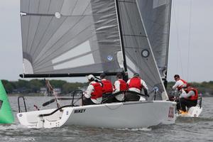 Kevin Welch's Mikey (USA-838) with Jason Rhodes at the helm, is now in third after Day 2 in Charleston photo copyright JOY / USM24CA taken at  and featuring the  class