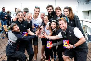 The crew of Roger Bowden's King 40, Nifty celebrate their overall win in IRC One win at the RORC Easter Challenge prizegiving photo copyright Paul Wyeth / www.pwpictures.com http://www.pwpictures.com taken at  and featuring the  class