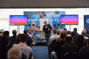 The Easter Challenge racing 'ferrets' listened attentively to top coach Jim Saltonstall, MBE and the North Sails UK coaches and experts. Drone video footage was shown and analysed with crews at the post race debrief photo copyright Rick Tomlinson / RORC taken at  and featuring the  class
