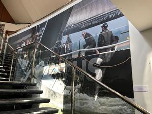New wall graphic revealed at Royal Southern Yacht Club on 8th April, featuring boat-on-boat action between Tokoloshe and Invictus - RORC Easter Challenge photo copyright Fast40 Class taken at  and featuring the  class