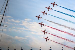 Red Arrows back to Cowes Week photo copyright Cowes Week http://www.cowesweek.co.uk taken at  and featuring the  class