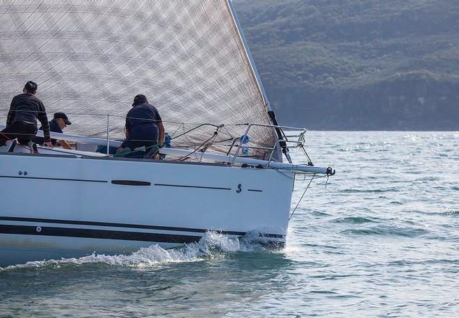 Always a great day when you can get the spinnaker hooked up and launched! - 2017 Beneteau Pittwater Cup ©  John Curnow