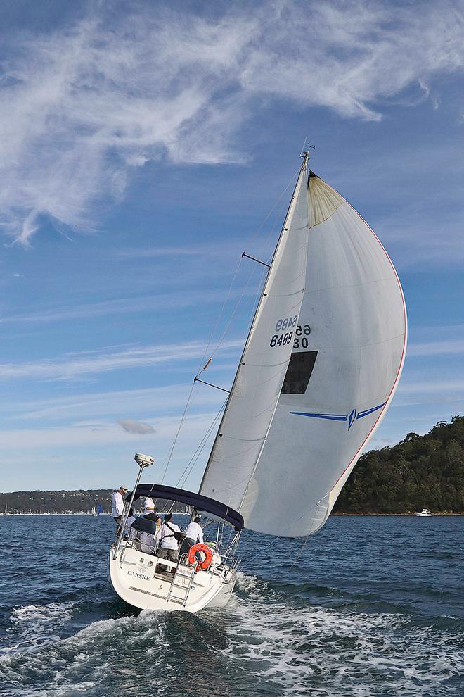 Danske powering along with a revitalised spinnaker from Sail Exchange. Carl was on board to help the owner get it set up. ©  John Curnow