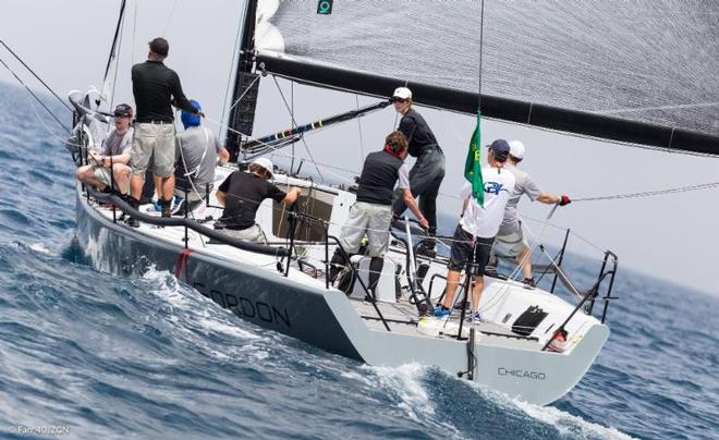 Helmut Jahn in control of Flash Gordon 6 on their way to victory in race 8 - Rolex Capri Sailing Week ©  Farr 40 / ZGN