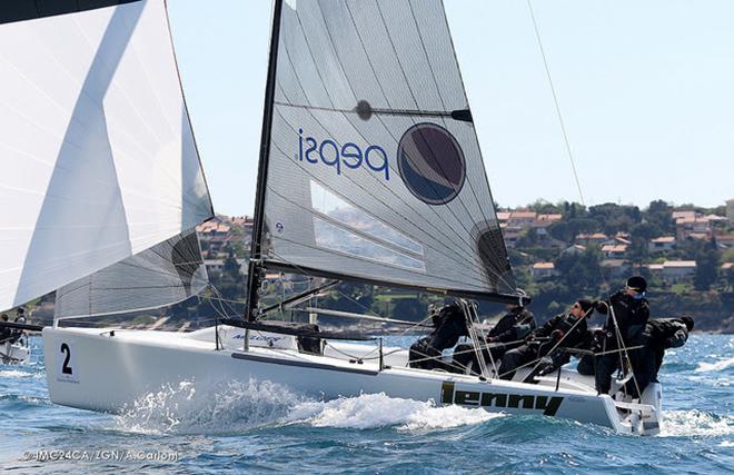 The past Olympian sailor and Melges 24 Corinthian World Champion Tõnu Tõniste on Lenny EST790 in Porotoroz Melges 24 Regatta 2016. © IM24CA / Andrea Carloni