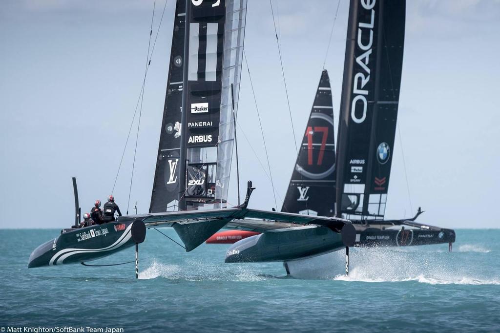  - Softbank Team Japan earlier in the Practice Session 5 photo copyright Matt Knighton/Softbank Team Japan http://www.americascup.com taken at  and featuring the  class