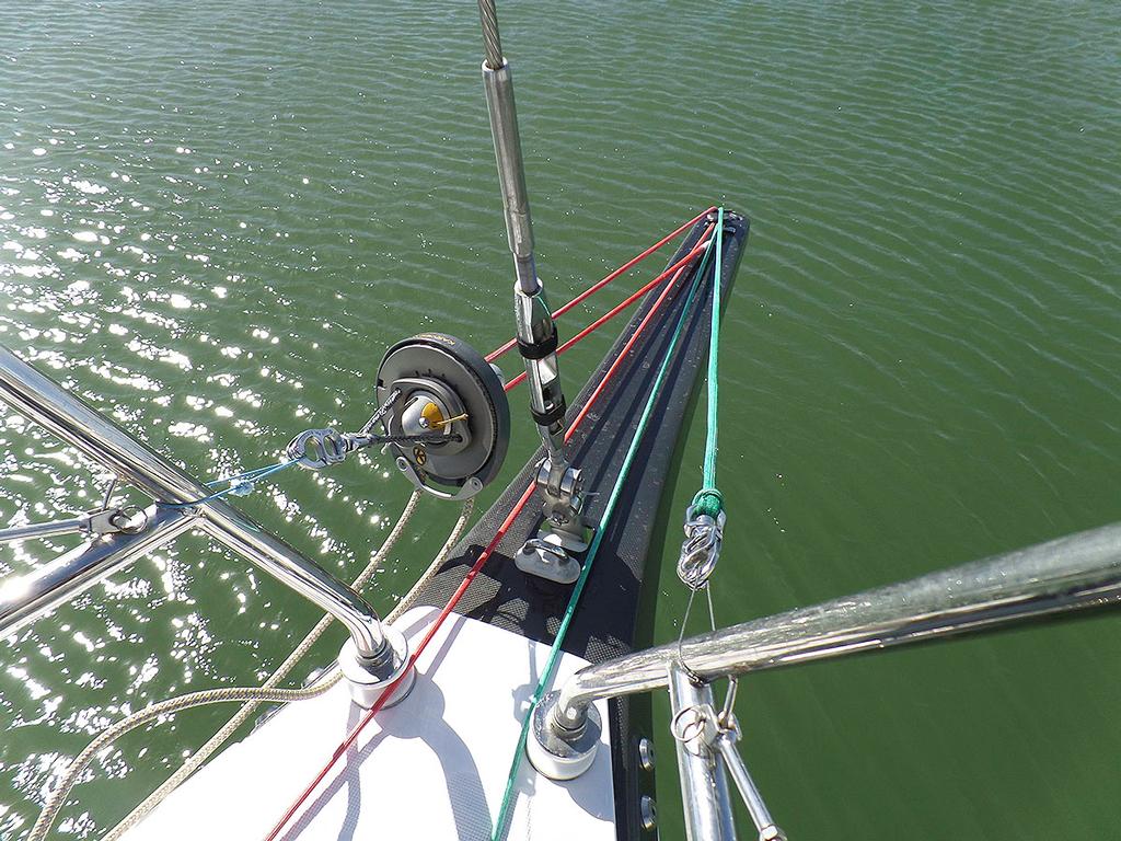 Very simple prodder with curler for job topper and A5, also Code Zero if you choose - Jeanneau Sun Fast 3600 © 38 South Boat Sales