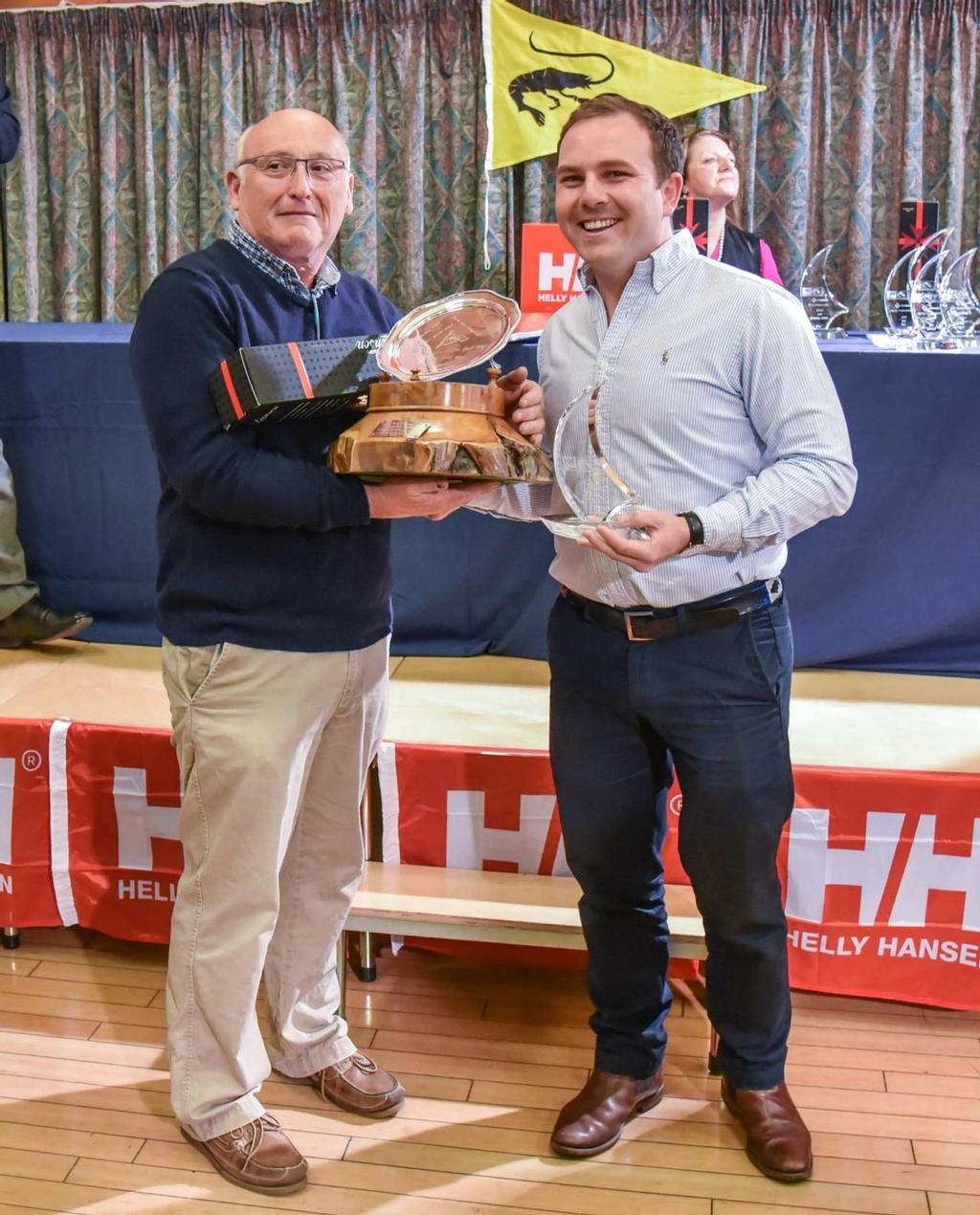 Jonathan Powell J/80 Betty receiving The Founders Salver from Richard Nichols, Helly Hansen © Andrew Adams