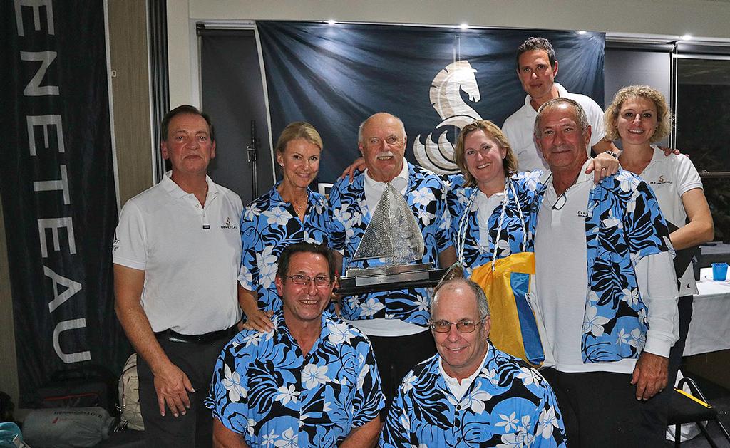 Greg Newton and the crew of Antipodes of Sydney, with Flagstaff’s Graham Raspass, Micah Lane and  Catherine Lorho. - 2017 Beneteau Pittwater Cup photo copyright  John Curnow taken at  and featuring the  class