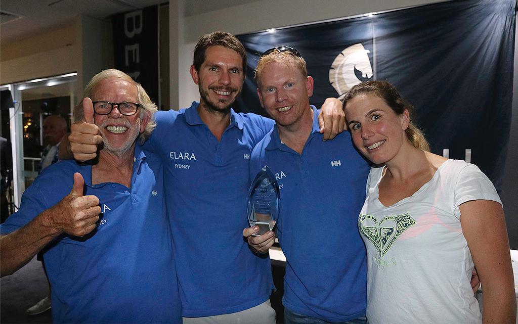 The crew of Elara were certainly happy. - 2017 Beneteau Pittwater Cup photo copyright  John Curnow taken at  and featuring the  class