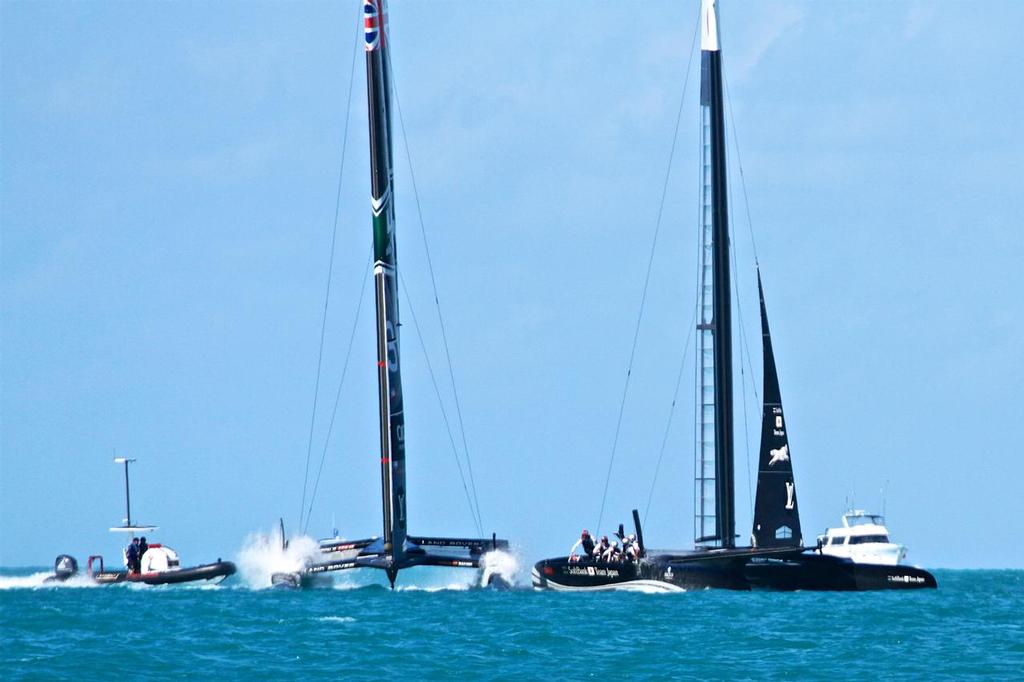 9. Race 6 - Land Rover BAR and Softbank Team Japan collision - 35th America's Cup - Bermuda  May 27, 2017 photo copyright Richard Gladwell www.photosport.co.nz taken at  and featuring the  class