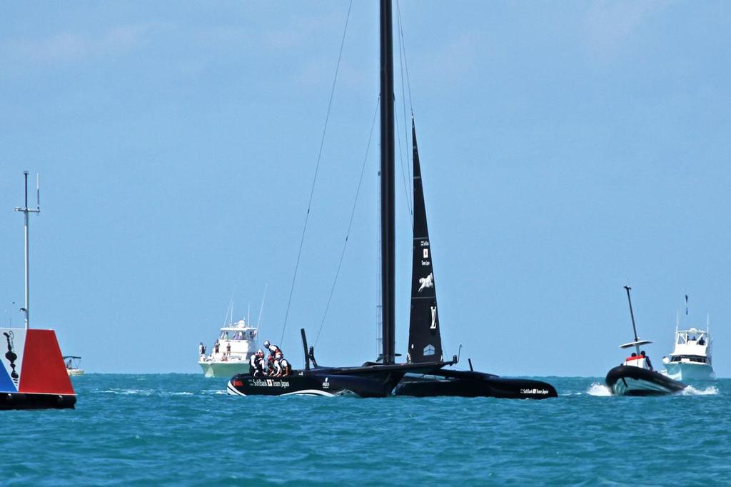 11. Race 6 - Land Rover BAR and Softbank Team Japan collision - 35th America's Cup - Bermuda  May 27, 2017 © Richard Gladwell www.photosport.co.nz