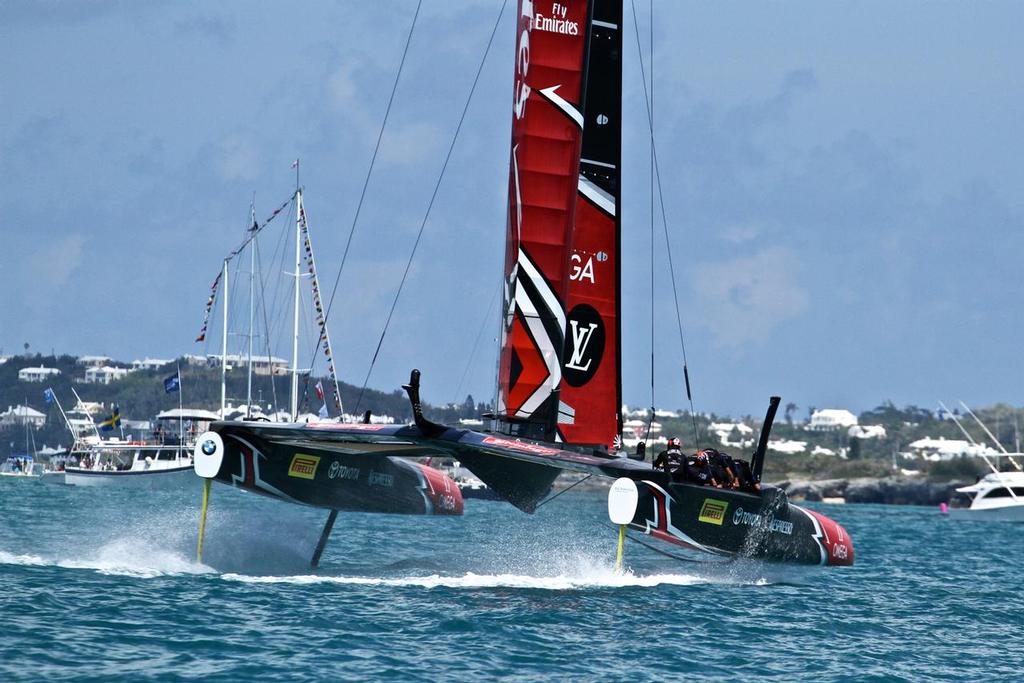 Race 9 - Emirates Team NZ recovers from a small splashdown  - 35th America's Cup - Bermuda  May 27, 2017 photo copyright Richard Gladwell www.photosport.co.nz taken at  and featuring the  class