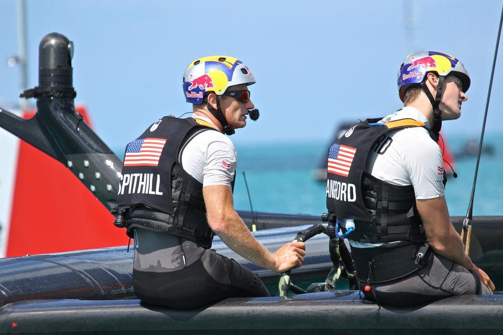 Race 10 - Jimmy Spithill and Wing sail Trimmer Kyle Langford in a reflective mood after their loss to Artemis Racing.  - 35th America's Cup - Bermuda  May 28, 2017 photo copyright Richard Gladwell www.photosport.co.nz taken at  and featuring the  class