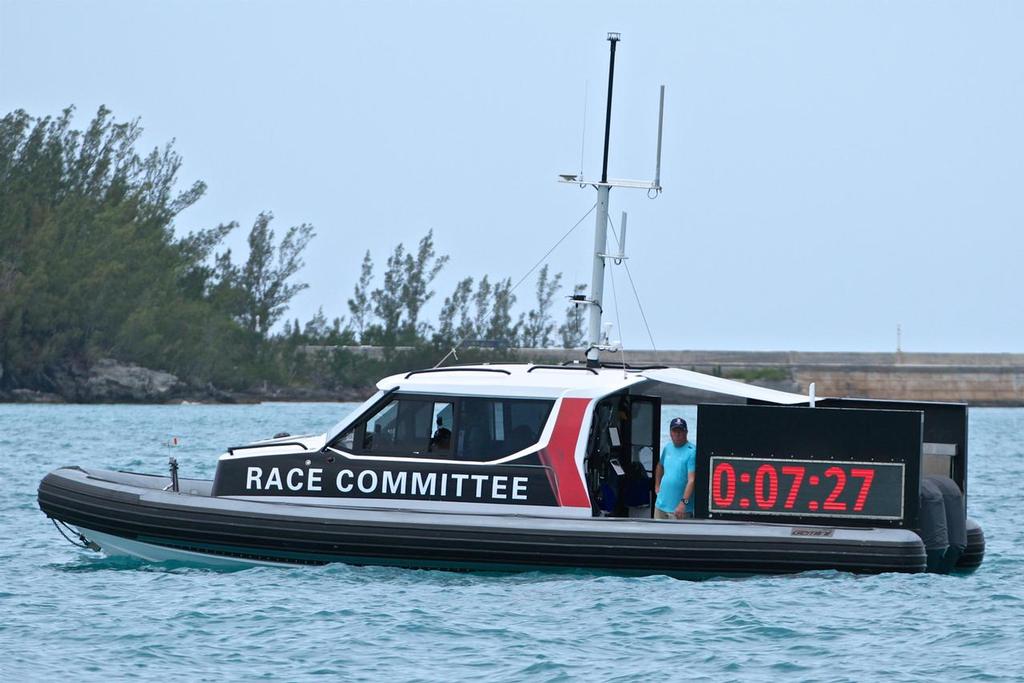 The Race Committee restarted the countdown many times due to the wind falling below the minimum for racing - Round Robin 2 - America's Cup 2017, June 1, 2017 Great Sound Bermuda © Richard Gladwell www.photosport.co.nz