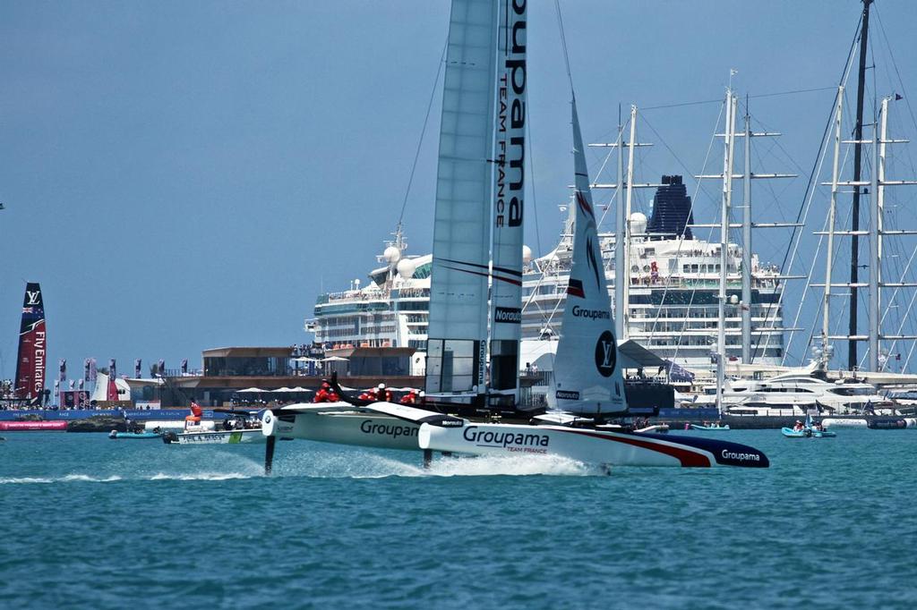 Groupama Team France after the finish - Round Robin 2, Day 4 - 35th America’s Cup - Bermuda  May 30, 2017 © Richard Gladwell www.photosport.co.nz