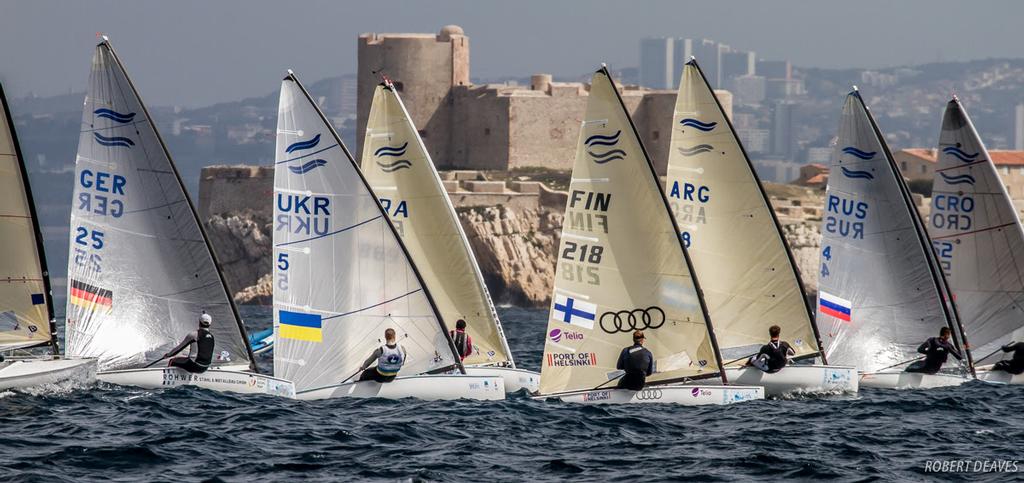 Fleet in action - Day 5 - 2017 Finn European Championship &copy;  Robert Deaves
