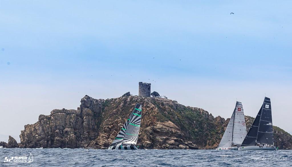 Quantum Racing leading the fleet round today’s Coastal Race - 2017 Rolex TP52 World Championship photo copyright Martinez Studio/52 Super Series taken at  and featuring the  class