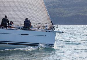 Always a great day when you can get the spinnaker hooked up and launched! - 2017 Beneteau Pittwater Cup photo copyright  John Curnow taken at  and featuring the  class