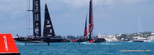 Day 2 – Race 3 – Softbank Team Japan and Emirates Team New Zealand - Louis Vuitton America's Cup photo copyright  Jude Robertson http://juderobertsonphoto.wix.com/pix taken at  and featuring the  class