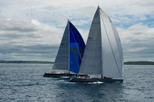 Freya and Stay Calm rounded the windward side of Barbuda following the start from Antigua photo copyright Ted Martin taken at  and featuring the  class