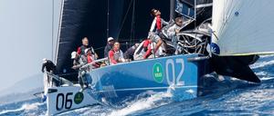 Azzurra lay down a Rolex TP52 World Championship marker photo copyright Nico Martinez/ Martinez Studio taken at  and featuring the  class
