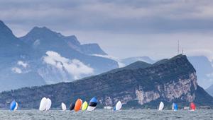 Melges 24 fleet sailing on the picturesque  Garda Lake, Riva del Garda - 2017 Melges 24 European Sailing Series photo copyright  IM24CA/ZGN/Mauro Melandri taken at  and featuring the  class