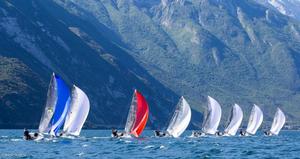 Melges 24 fleet sailing on the final day of the Melges 24 European Sailing Series Regatta in Riva del Garda photo copyright  IM24CA/ZGN/Mauro Melandri taken at  and featuring the  class