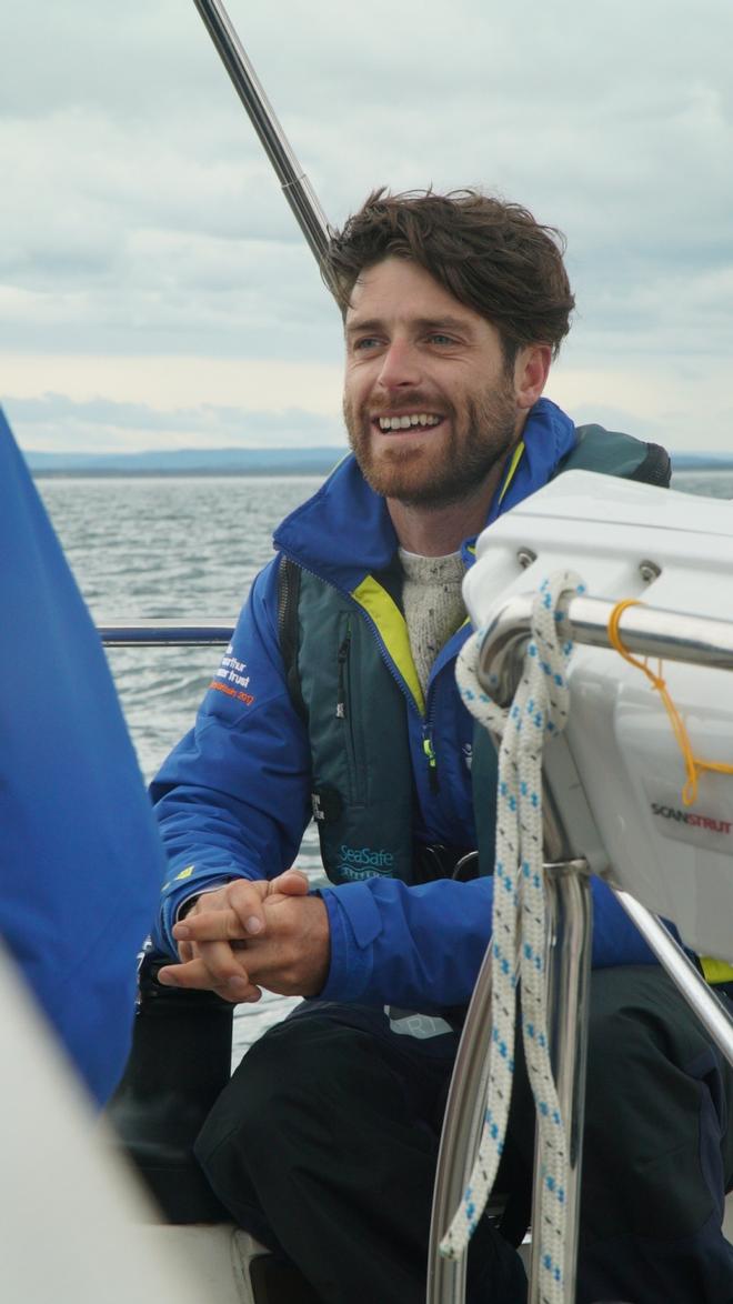 Luke Patience on board Moonspray, the Trust's Round Britain 2017 voyage yacht © Ellen MacArthur Cancer Trust